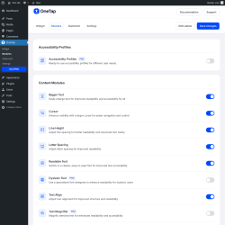 Page screenshot: OneTap &rarr; Modules