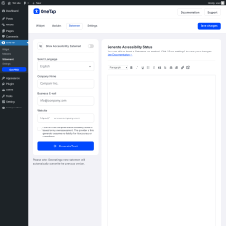Page screenshot: OneTap &rarr; Statement