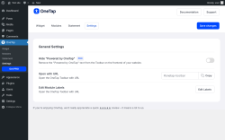 Page screenshot: OneTap &rarr; Settings