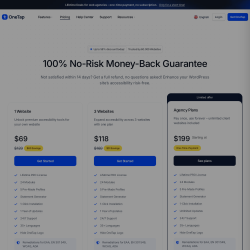 Page screenshot: OneTap &rarr; Get PRO