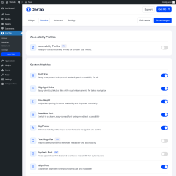 Page screenshot: OneTap &rarr; Modules