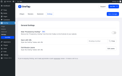Page screenshot: OneTap &rarr; Settings