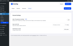 Page screenshot: OneTap &rarr; Settings