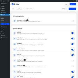 Page screenshot: OneTap &rarr; Modules