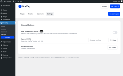 Page screenshot: OneTap &rarr; Settings