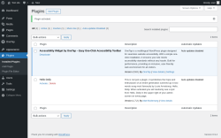Page screenshot: Plugins &lsaquo; Test site &mdash; WordPress