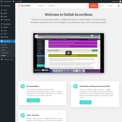 Page screenshot: Welcome To Accordions - Multiple Accordions or FAQs Builders &lsaquo; Test site &mdash; WordPress