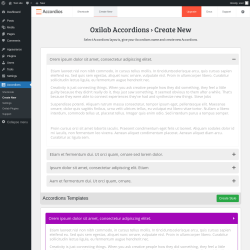 Page screenshot: Accordions &rarr; Create New