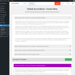 Page screenshot: Accordions &rarr; Create New