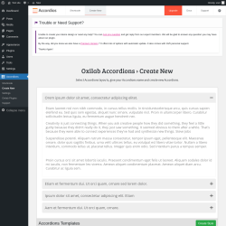 Page screenshot: Accordions &rarr; Create New