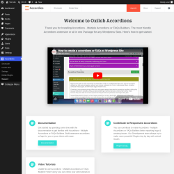 Page screenshot: Welcome To Accordions - Multiple Accordions or FAQs Builders &lsaquo; Test site &mdash; WordPress