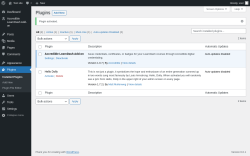 Page screenshot: Plugins ‹ Test site — WordPress
