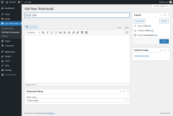 Page screenshot: Ace Testimonials &rarr; Add New Testimonial