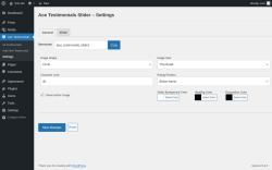 Page screenshot: Ace Testimonials &rarr; Settings