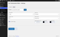Page screenshot: Ace Testimonials &rarr; Settings