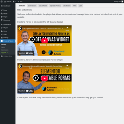 Page screenshot: Frontend Admin