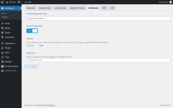 Page screenshot: Frontend Admin → Dashboard 