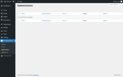 Page screenshot: Frontend Admin → Submissions