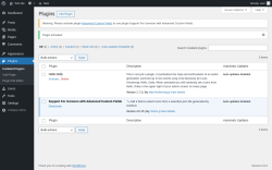 Page screenshot: Plugins ‹ Test site — WordPress