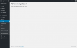 Page screenshot: Tools → ACF import/export