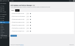 Page screenshot: Settings → Updates Manager
