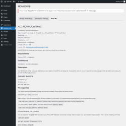 Page screenshot: MONGO DB &rarr; Read Me