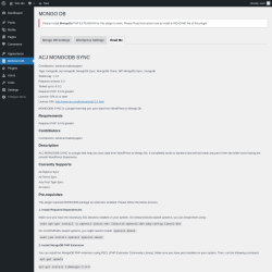 Page screenshot: MONGO DB &rarr; Read Me