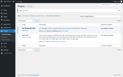 Page screenshot: Plugins &lsaquo; Test site &mdash; WordPress