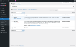 Page screenshot: Plugins ‹ Test site — WordPress