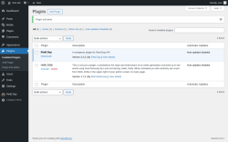 Page screenshot: Plugins &lsaquo; Test site &mdash; WordPress