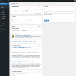 Page screenshot: Dashboard ‹ Test site — WordPress