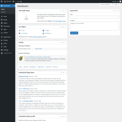 Page screenshot: Dashboard ‹ Test site — WordPress
