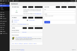 Page screenshot: Dashboard &lsaquo; Test site &mdash; WordPress