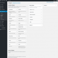 Page screenshot: Widgets &lsaquo; Test site &mdash; WordPress