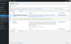 Page screenshot: Plugins ‹ Test site — WordPress