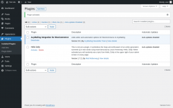 Page screenshot: Plugins ‹ Test site — WordPress