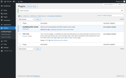 Page screenshot: Plugins ‹ Test site — WordPress