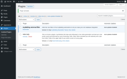 Page screenshot: Plugins ‹ Test site — WordPress
