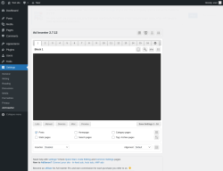 Page screenshot: Settings &rarr; Ad Inserter