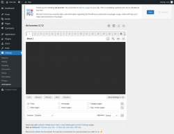 Page screenshot: Settings &rarr; Ad Inserter