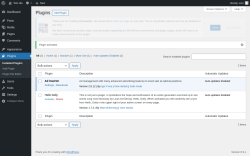 Page screenshot: Plugins &lsaquo; Test site &mdash; WordPress
