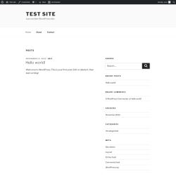 Page screenshot: Test site &ndash; Just another WordPress site