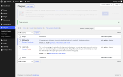 Page screenshot: Plugins &lsaquo; Test site &mdash; WordPress