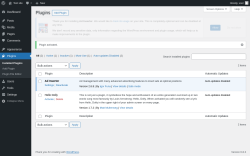 Page screenshot: Plugins ‹ Test site — WordPress