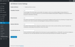 Page screenshot: Settings → Ad Refresh Control