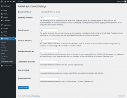 Page screenshot: Settings → Ad Refresh Control