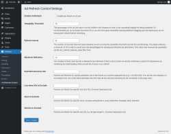 Page screenshot: Settings → Ad Refresh Control
