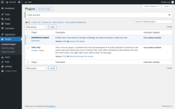 Page screenshot: Plugins ‹ Test site — WordPress