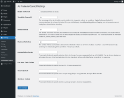 Page screenshot: Settings → Ad Refresh Control