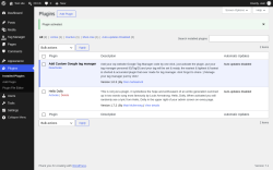 Page screenshot: Plugins &lsaquo; Test site &mdash; WordPress